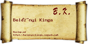 Belányi Kinga névjegykártya